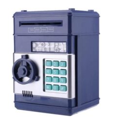 Ηλεκτρονικός Κουμπαράς μεταλλικός Χρηματοκιβώτιο Με Κωδικό Ασφαλείας, σε μπλε χρώμα 15x15x20 cm