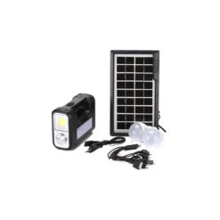 Ηλιακό σύστημα φωτισμού με πάνελ, μπαταρία, φακό, 3 λάμπες LED και πολλαπλό φορτιστή συσκευών GD-8017