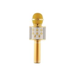 Ασύρματο Μικρόφωνο Bluetooth με Ενσωματωμένο Ηχείο και Karaoke OEM Microphone Q7 WS-858 σε χρυσό χρώμα