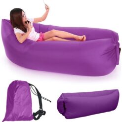 Φουσκωτό Στρώμα & Κάθισμα Ξαπλώστρα Lazy Bag Inflatable Air Sofa 196CM, σε μωβ χρώμα