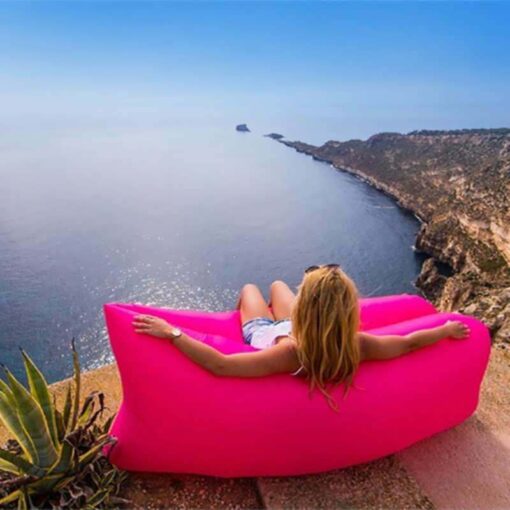 Φουσκωτό Στρώμα & Κάθισμα Ξαπλώστρα Lazy Bag Inflatable Air Sofa 255CM, σε κόκκινο χρώμα