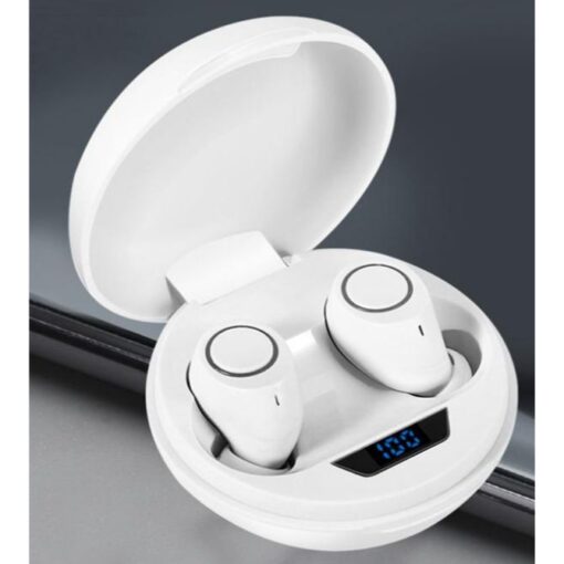 Ασύρματα ακουστικά Bluetooth 5.0 με θήκη φόρτισης DT-11, σε λευκό χρώμα