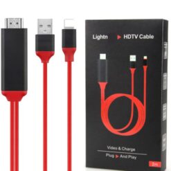 Καλώδιο Universal HDMI Cable PLUG AND PLAY HDMI HDTV TV Adapter Digital AV Cable 1080P Phone to TV USB 2.0 TO Type C Micro 5pin Lightning 2M, σε κόκκινο χρώμα
