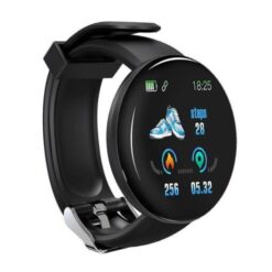 Smartwatch και Activity tracker με Heart Rate Blood Pressure D18, σε μαύρο χρώμα
