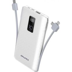 Awei P8K Adaptive Charge Power Bank 10000 mAh, σε λευκό χρώμα