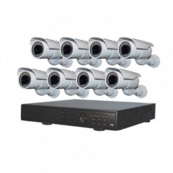 Πλήρες έγχρωμο σετ CCTV εποπτείας και καταγραφής με DVR 8 κάμερες τροφοδοτικό και καλωδιώσεις - 5008HD - OEM
