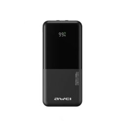 Powerbank εξωτερική μπαταρία με φακό AWEI P40K 10.000mAh, σε μαύρο χρώμα