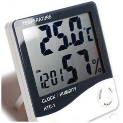 Ρολόι Ξυπνητήρι Θερμόμετρο και Μετρητής Υγρασίας 3 σε 1 με μεγάλη οθόνη και λειτουργία μνήμης, HTC-1