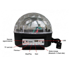 Ντισκομπάλα LED (Disco) Bluetooth Φωτορυθμικό με Mp3 Player και υποδοχές microSD/USB - OEM Crystal Magic Ball Light - bg697689