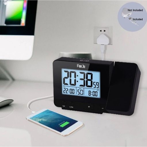 Ρολόι ξυπνητήρι FanJu FJ3531 Projection Alarm Clock, σε μαύρο χρώμα G