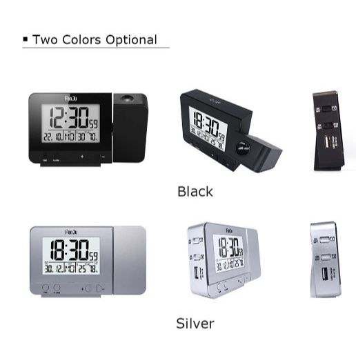 Ρολόι ξυπνητήρι FanJu FJ3531 Projection Alarm Clock, σε μαύρο χρώμα G