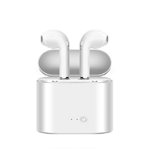 Ασύρματα ακουστικά Bluetooth TWS i7s με θήκη φόρτισης, σε λευκό χρώμα
