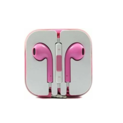 Handsfree ακουστικά με αυξομείωση ήχου για iphone/smartphones OEM, σε ροζ χρώμα