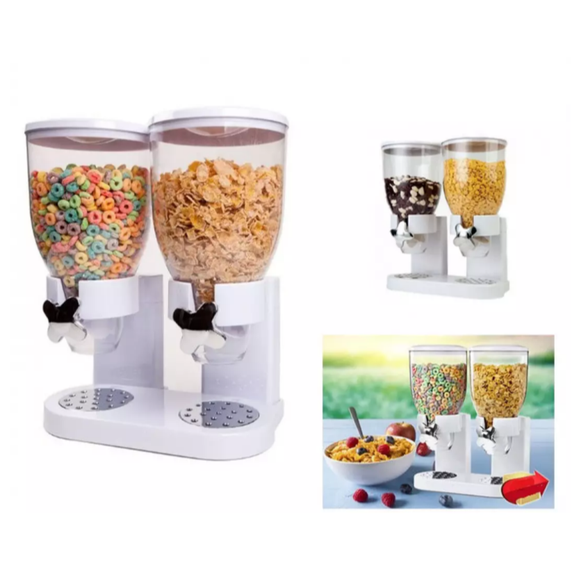 Διανομέας Δημητριακών Double Cereal Dispenser 2x500ml (GV901) Λευκό