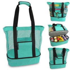 Τσάντα mesh beach bag 20inch x 16inch x 6inch σε γαλάζιο χρώμα
