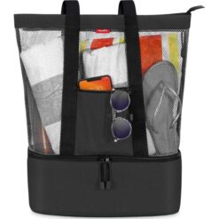 Τσάντα mesh beach bag 20inch x 16inch x 6inch σε μαύρο χρώμα