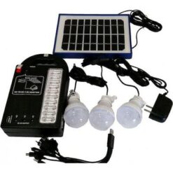 Ηλιακό σύστημα φωτισμού και φόρτισης πάνελ, θύρα USB, 3 λάμπες και φακό LED GD-999