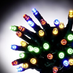 100 Λαμπάκια LED Πολύχρωμα με Προγράμματα , Σειρά, Πράσινο Καλώδιο Ρεύματος 8m