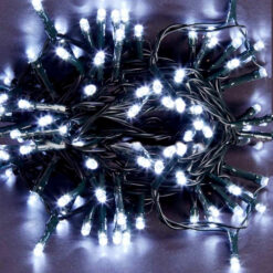 100 Λαμπάκια LED Ψυχρό Λευκό Επεκτάσιμα , Σειρά, Πράσινο Καλώδιο Ρεύματος 8m