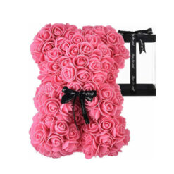 Αρκουδάκι 40 εκατοστά από τεχνητά τριαντάφυλλα ροζ Teddy Bear Pink 10808