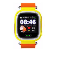 Παιδικό Smartwatch με GPS και Καουτσούκ/Πλαστικό Λουράκι Πορτοκαλί Q90