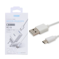 Ezra 1x USB-A / micro USB Cable & Wall Adapter Λευκό (HC16)