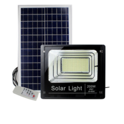Ηλιακός Solar Προβολέας Αδιάβροχος 200W με Φωτοβολταϊκό Πάνελ, Τηλεκοντρόλ και Χρονοδιακόπτη, JD-8200