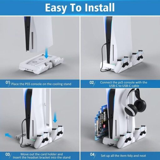 Βάση για Playstation 5 / PS5 Digital (Fan Cooler-Controller Charging-Headset Stand-Games Storage) OIVO B09481WYL1