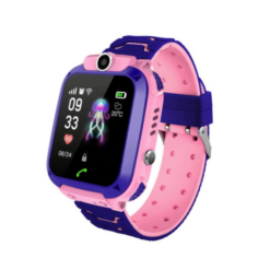 Παιδικό Smartwatch με GPS και Καουτσούκ/Πλαστικό Λουράκι Ροζ-Μωβ Q12 /Pink-Purple