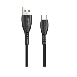 Awei USB 2.0 Cable USB-C male - USB-A male Μαύρο 1m (CL-115T)