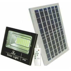 Στεγανός Ηλιακός Προβολέας LED 100W Ψυχρό Λευκό 6500K με Τηλεχειριστήριο IP66 JORTAN