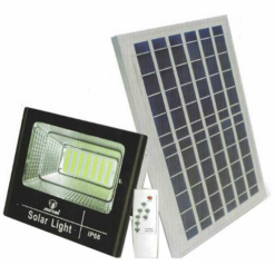 JORTAN Στεγανός Ηλιακός Προβολέας LED 100W Ψυχρό Λευκό 6500K με Τηλεχειριστήριο IP66
