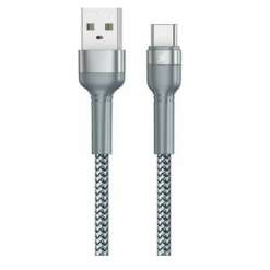 Remax Braided USB 2.0 Cable USB-C male - USB-A male Ασημί 1m (RC-124a)