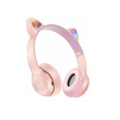 P47M Cat Ear Ασύρματα/Ενσύρματα On Ear Ακουστικά Ροζ