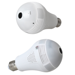 Ασύρματη Κρυφή Κάμερα Λάμπα IP Wifi με Ευρυγώνιο Φακό Fish Eye HD 960p Πανοραμικής Θέασης, Ε27, Αισθητήρα Κίνησης, Ειδοποιήσεις, Μικρόφωνο & Ηχείο