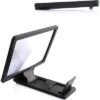 F1 MOBILE PHONE 3D SCREEN AMPLIFIER MAGNIFYING GLASS HD STAND FOR VIDEO BICYCLE HOLDER CAR HOLDER UNIVERSAL - BLACK