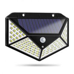 Επιτοίχιο Ηλιακό Φωτιστικό με Ανιχνευτή Κίνησης και Φωτοκύτταρο 100 LED 7W 900 Lumens σε Μαύρο Χρώμα 000.230.4171