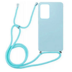 Colored Silicone Cord Case Για Samsung Galaxy A33 5G με Κορδόνι Back Cover - Γαλάζιο