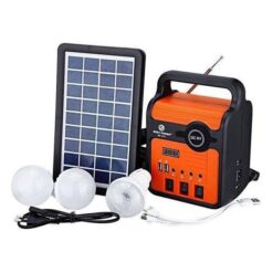 GDLite Ηλιακό Σύστημα Φωτισμού με Panel, Φακό, Θύρες USB και 3 Λάμπες 6W (EP-371) Πορτοκαλί