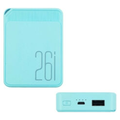 Φορητός Φορτιστής Power Bank Kin Vale B26i USB/1 Micro Θύρες 5000mAh Sky Blue
