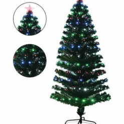 Χριστουγεννιάτικο Δέντρο Deluxe Πράσινο 210εκ με Μεταλλική Βάση και LED AN79604
