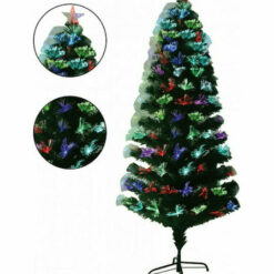 Χριστουγεννιάτικο Δέντρο Deluxe Πράσινο 150εκ με Μεταλλική Βάση και Οπτικές Ίνες AN79598