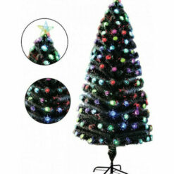 Χριστουγεννιάτικο Δέντρο Deluxe Πράσινο 180εκ με Μεταλλική Βάση και Οπτικές Ίνες AN79583