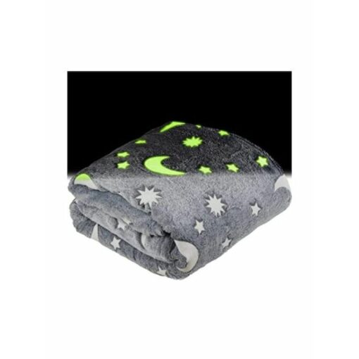 Παιδική Fleece Κουβέρτα 150x120εκ που Φωσφορίζει με Λαμπερά Φωσφορίζοντα Σχέδια - Children's Glow Blanket - Γκρί
