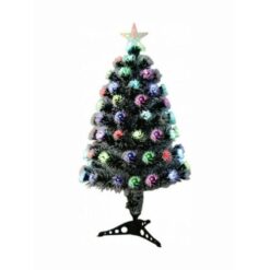 Χριστουγεννιάτικο Δέντρο Πράσινο Χιονισμένο 60εκ με Πλαστική Βάση και Οπτικές Ίνες Arrango AN79580
