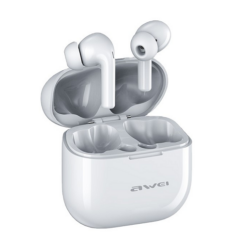 Αδιάβροχα Αθλητικά ακουστικά με μικρόφωνο AWEI T1 Pro TWS bluetooth 5.3 300mAh IPX6 λευκά