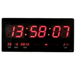 Ψηφιακό ρολόι τοίχου LED ξυπνητήρι με ημερολόγιο και ένδειξη θερμοκρασίας JH4600