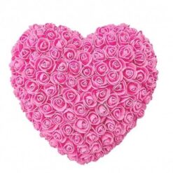 Καρδιά Από Τεχνητά Τριαντάφυλλα Σε Ροζ Χρώμα 23cm Σε Κουτί 98200