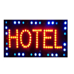 Φωτιζόμενη Διαφημιστική LED πινακίδα με Εφέ Κίνησης 48x25cm HOTEL