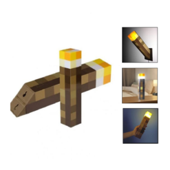 LED Επαναφορτιζόμενο Φωτιστικό σε Σχήμα Δίαυλου Minecraft - LED Minecraft Torch Lamp